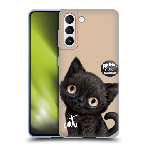 Animal Club International Faces Black Cat Soft Gel Case for Samsung Galaxy S21 5G