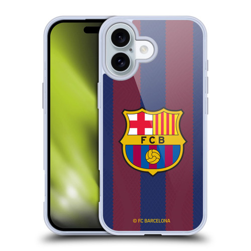 FC Barcelona 2023/24 Crest Kit Home Soft Gel Case for Apple iPhone 16 & MagSafe