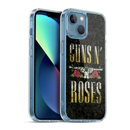 Guns N' Roses Key Art Text Logo Pistol Soft Gel Case for Apple iPhone 13 Mini & MagSafe