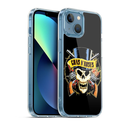 Guns N' Roses Key Art Top Hat Skull Soft Gel Case for Apple iPhone 13 Mini & MagSafe