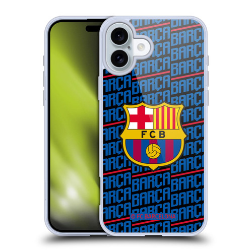 FC Barcelona Crest Patterns Barca Soft Gel Case for Apple iPhone 16 Plus & MagSafe