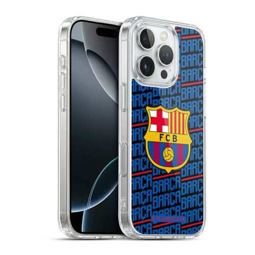 FC Barcelona Crest Patterns Barca Soft Gel Case for Apple iPhone 16 Pro & MagSafe