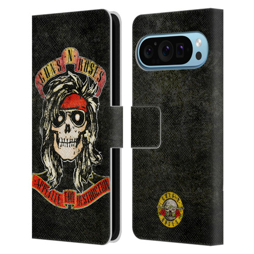 Guns N' Roses Vintage McKagan Leather Book Wallet Case Cover For Google Pixel 9 / Pixel 9 Pro