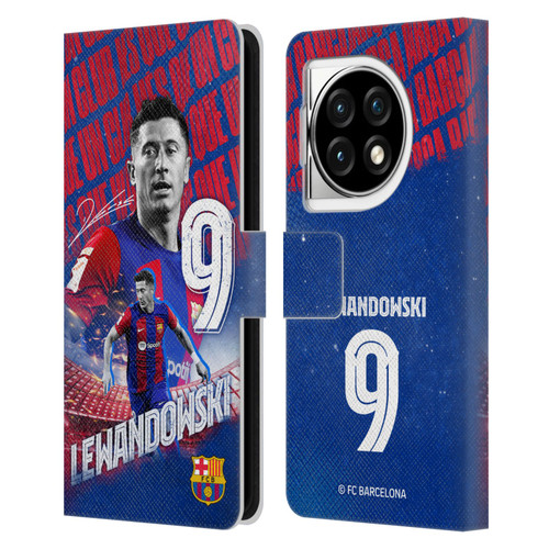 FC Barcelona 2023/24 First Team Robert Lewandowski Leather Book Wallet Case Cover For OPPO OnePlus Ace 3 5G