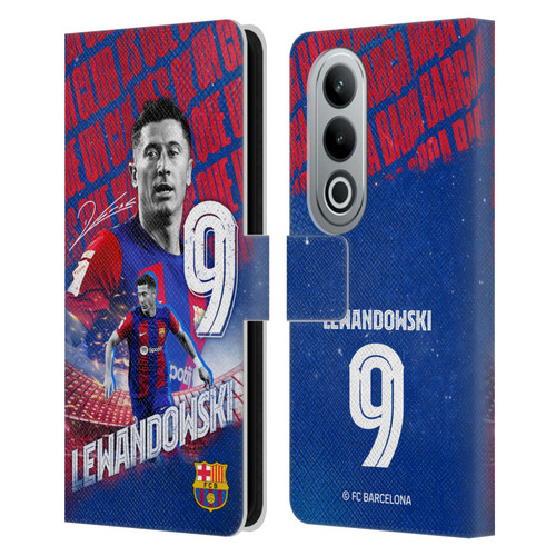 FC Barcelona 2023/24 First Team Robert Lewandowski Leather Book Wallet Case Cover For OPPO OnePlus Ace 3V 5G