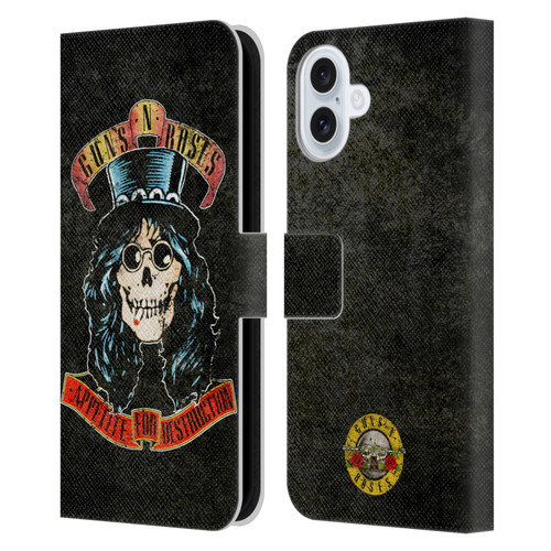 Guns N' Roses Vintage Slash Leather Book Wallet Case Cover For Apple iPhone 16 Plus