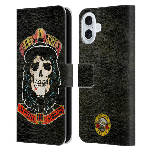Guns N' Roses Vintage Stradlin Leather Book Wallet Case Cover For Apple iPhone 16 Plus