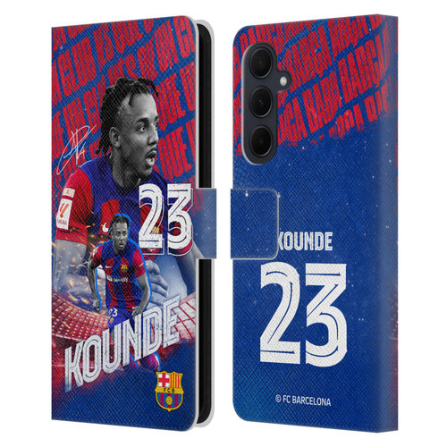 FC Barcelona 2023/24 First Team Jules Koundé Leather Book Wallet Case Cover For Samsung Galaxy A35 5G