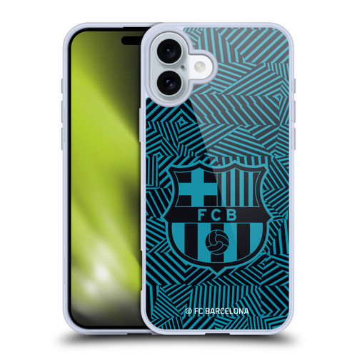 FC Barcelona Crest Black Soft Gel Case for Apple iPhone 16 Plus & MagSafe