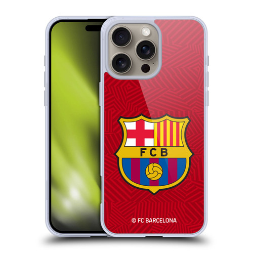 FC Barcelona Crest Red Soft Gel Case for Apple iPhone 16 Pro Max