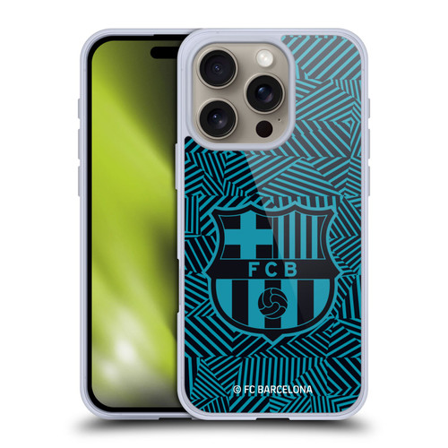 FC Barcelona Crest Black Soft Gel Case for Apple iPhone 16 Pro & MagSafe