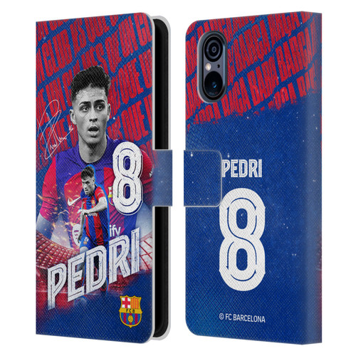 FC Barcelona 2023/24 First Team Pedri Leather Book Wallet Case Cover For Sony Xperia 5 V 5G