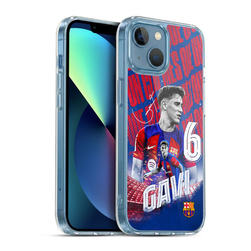 FC Barcelona 2023/24 First Team Gavi Soft Gel Case for Apple iPhone 13 Mini & MagSafe