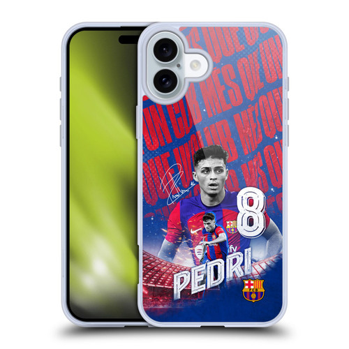 FC Barcelona 2023/24 First Team Pedri Soft Gel Case for Apple iPhone 16 Plus