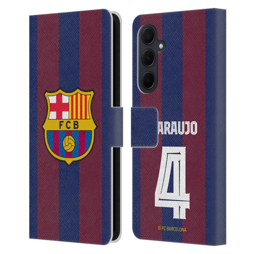 FC Barcelona 2023/24 Players Home Kit Ronald Araújo Leather Book Wallet Case Cover For Samsung Galaxy A35 5G