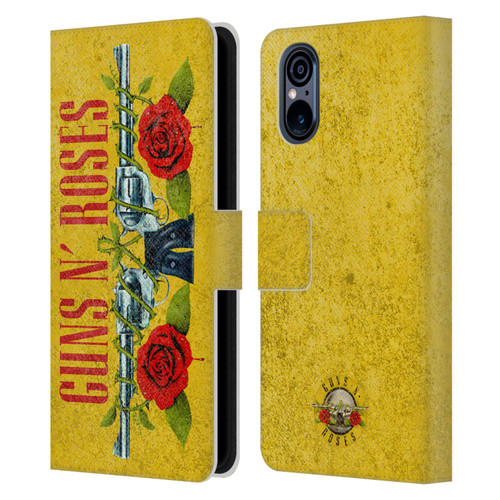 Guns N' Roses Vintage Pistols Leather Book Wallet Case Cover For Sony Xperia 5 V 5G