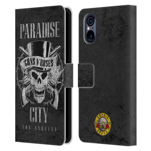 Guns N' Roses Vintage Paradise City Leather Book Wallet Case Cover For Sony Xperia 5 V 5G