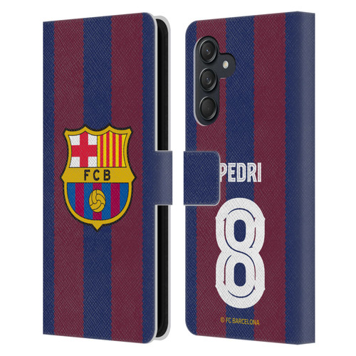 FC Barcelona 2023/24 Players Home Kit Pedri Leather Book Wallet Case Cover For Samsung Galaxy M55 5G