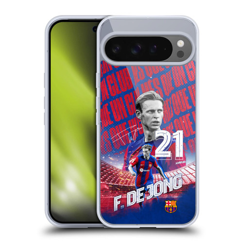 FC Barcelona 2023/24 First Team Frenkie de Jong Soft Gel Case for Google Pixel 9 Pro XL