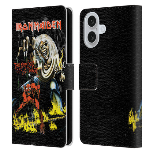 Iron Maiden Album Covers NOTB Leather Book Wallet Case Cover For Apple iPhone 16