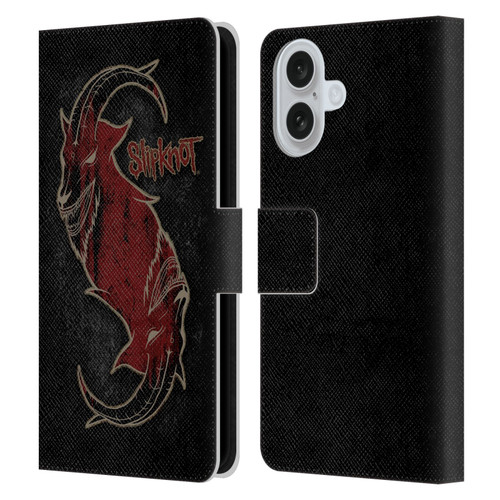 Slipknot Key Art Red Goat Leather Book Wallet Case Cover For Apple iPhone 16