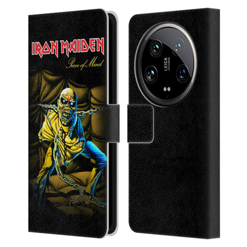 Iron Maiden Album Covers Piece Of Mind Leather Book Wallet Case Cover For Xiaomi 14 Ultra