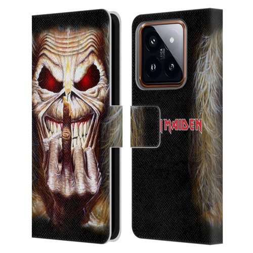 Iron Maiden Art Candle Finger Leather Book Wallet Case Cover For Xiaomi 14