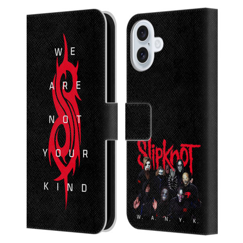 Slipknot We Are Not Your Kind Logo Leather Book Wallet Case Cover For Apple iPhone 16 Plus
