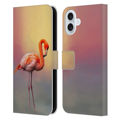 Simone Gatterwe Assorted Designs American Flamingo Leather Book Wallet Case Cover For Apple iPhone 16 Plus