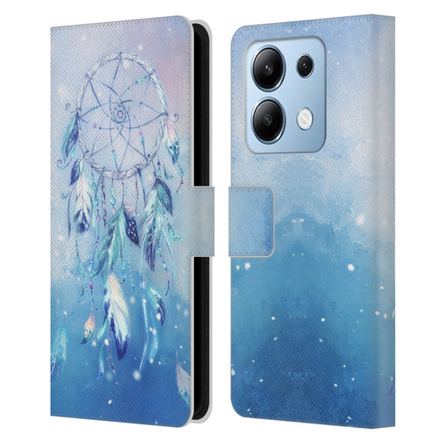 Simone Gatterwe Assorted Designs Blue Dreamcatcher Leather Book Wallet Case Cover For Xiaomi Redmi Note 13/13 Pro 5G