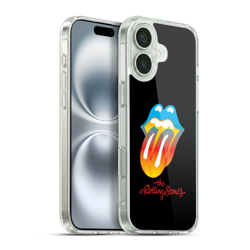 The Rolling Stones Graphics Rainbow Tongue Soft Gel Case for Apple iPhone 16 Plus