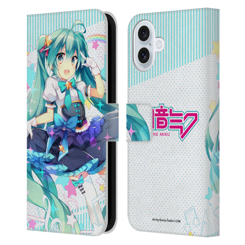 Hatsune Miku Graphics Stars And Rainbow Leather Book Wallet Case Cover For Apple iPhone 16 Plus
