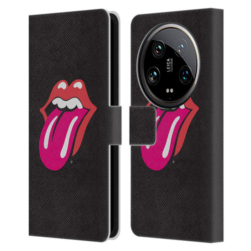 The Rolling Stones Graphics Pink Tongue Leather Book Wallet Case Cover For Xiaomi 14 Ultra