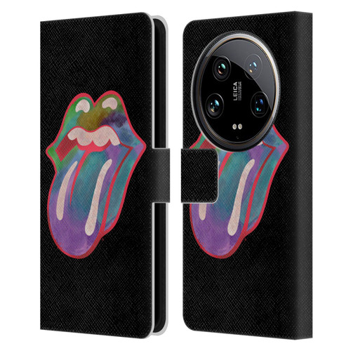 The Rolling Stones Graphics Watercolour Tongue Leather Book Wallet Case Cover For Xiaomi 14 Ultra