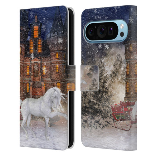 Simone Gatterwe Horses Christmas Time Leather Book Wallet Case Cover For Google Pixel 9 / Pixel 9 Pro