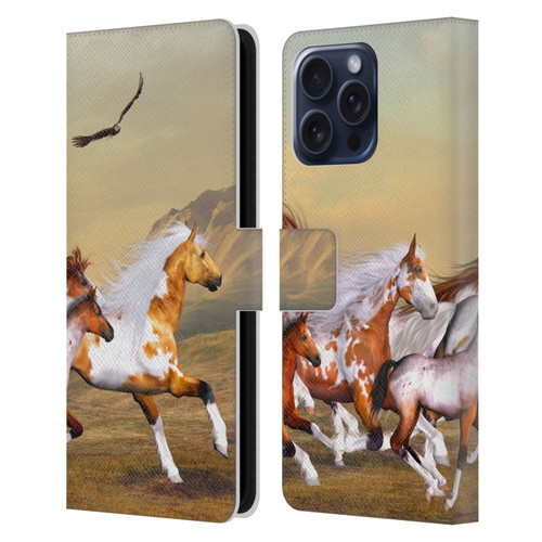 Simone Gatterwe Horses Wild Herd Leather Book Wallet Case Cover For Apple iPhone 16 Pro Max