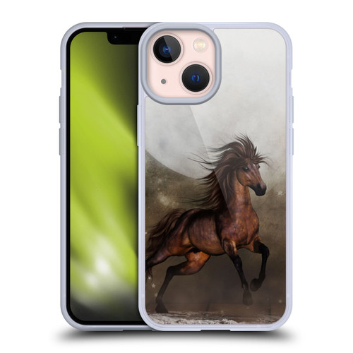 Simone Gatterwe Horses Brown Soft Gel Case for Apple iPhone 13 Mini