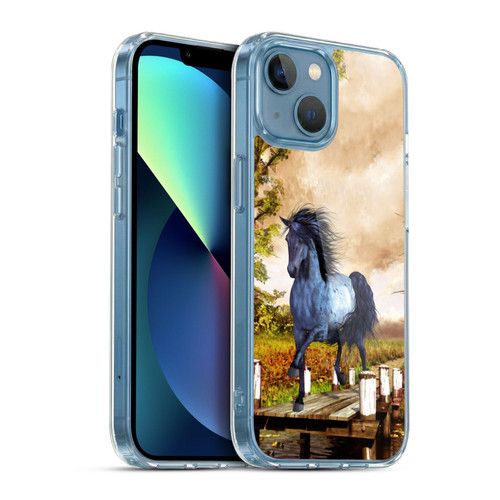 Simone Gatterwe Horses On The Lake Soft Gel Case for Apple iPhone 13 Mini & MagSafe