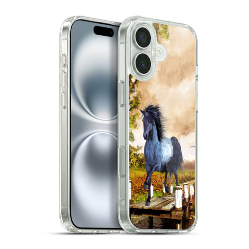 Simone Gatterwe Horses On The Lake Soft Gel Case for Apple iPhone 16 Plus & MagSafe