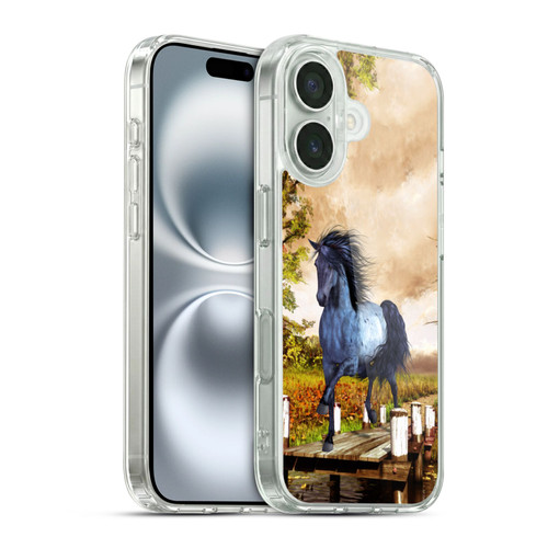 Simone Gatterwe Horses On The Lake Soft Gel Case for Apple iPhone 16 & MagSafe