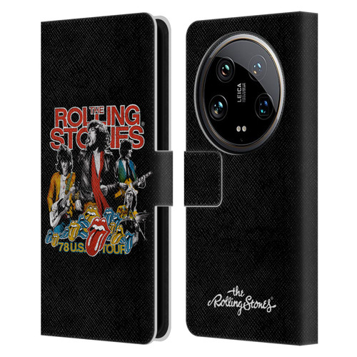 The Rolling Stones Key Art 78 Us Tour Vintage Leather Book Wallet Case Cover For Xiaomi 14 Ultra