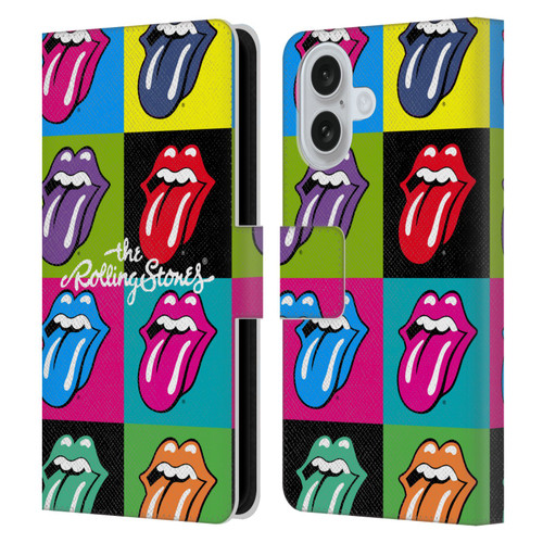 The Rolling Stones Licks Collection Pop Art 1 Leather Book Wallet Case Cover For Apple iPhone 16
