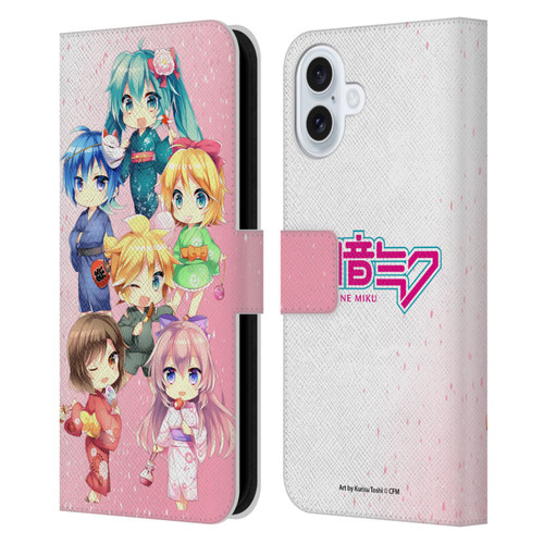 Hatsune Miku Virtual Singers Characters Leather Book Wallet Case Cover For Apple iPhone 16 Plus