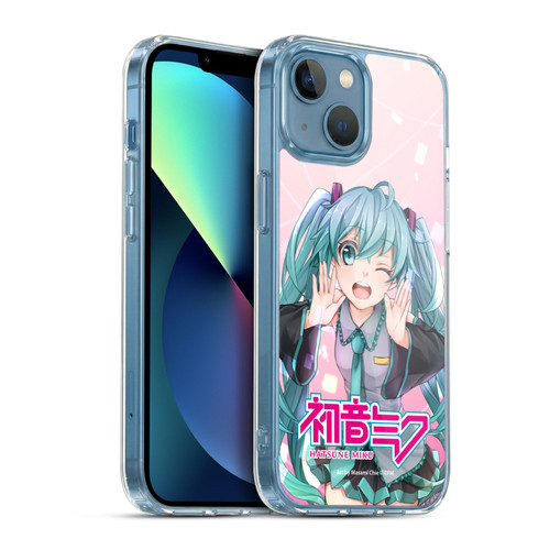 Hatsune Miku Graphics Wink Soft Gel Case for Apple iPhone 13 Mini & MagSafe