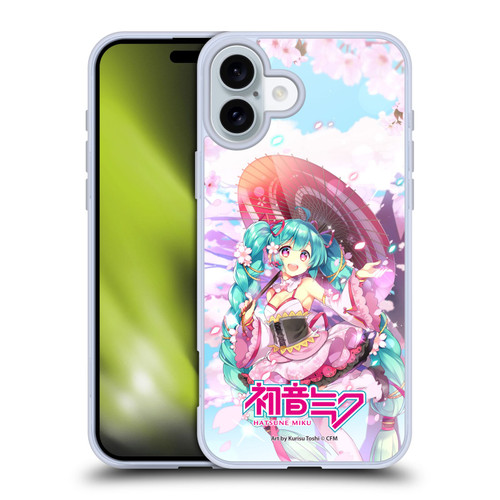 Hatsune Miku Graphics Sakura Soft Gel Case for Apple iPhone 16 Plus