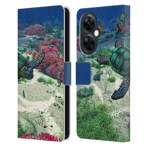 Simone Gatterwe Life In Sea Turtle Leather Book Wallet Case Cover For OnePlus Nord CE 3 Lite 5G