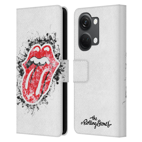 The Rolling Stones Licks Collection Distressed Look Tongue Leather Book Wallet Case Cover For OnePlus Nord 3 5G