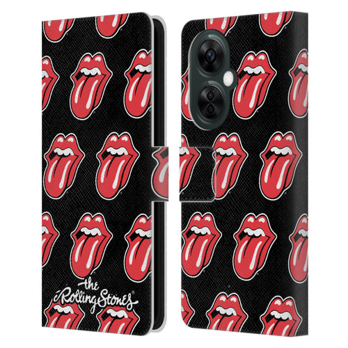 The Rolling Stones Licks Collection Tongue Classic Pattern Leather Book Wallet Case Cover For OnePlus Nord CE 3 Lite 5G