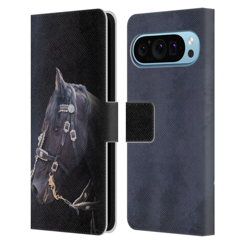 Simone Gatterwe Pegasus And Unicorns Friesian Horse Leather Book Wallet Case Cover For Google Pixel 9 / Pixel 9 Pro