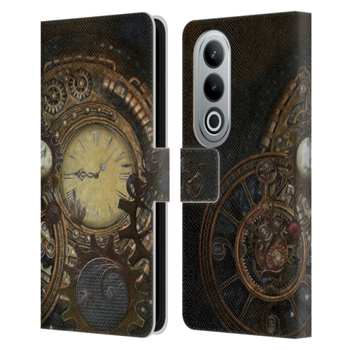 Simone Gatterwe Steampunk Clocks Leather Book Wallet Case Cover For OPPO OnePlus Ace 3V 5G